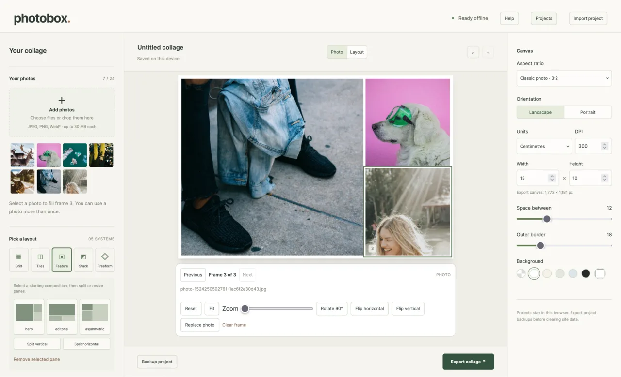 Photobox screenshot