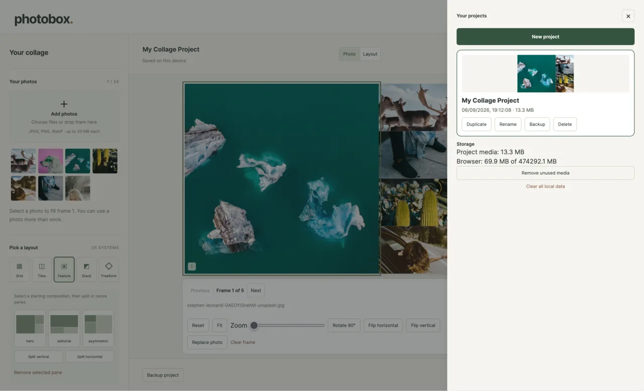 Photobox screenshot
