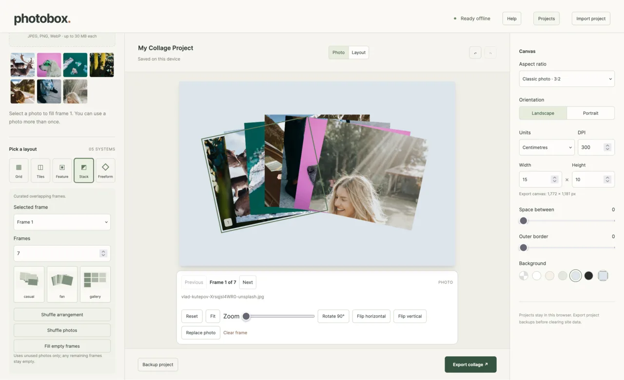 Photobox screenshot